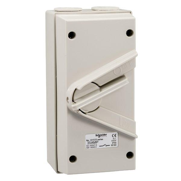 Ngắt điện phòng thấm nước 1P 35A (WHS35_GY_G19)